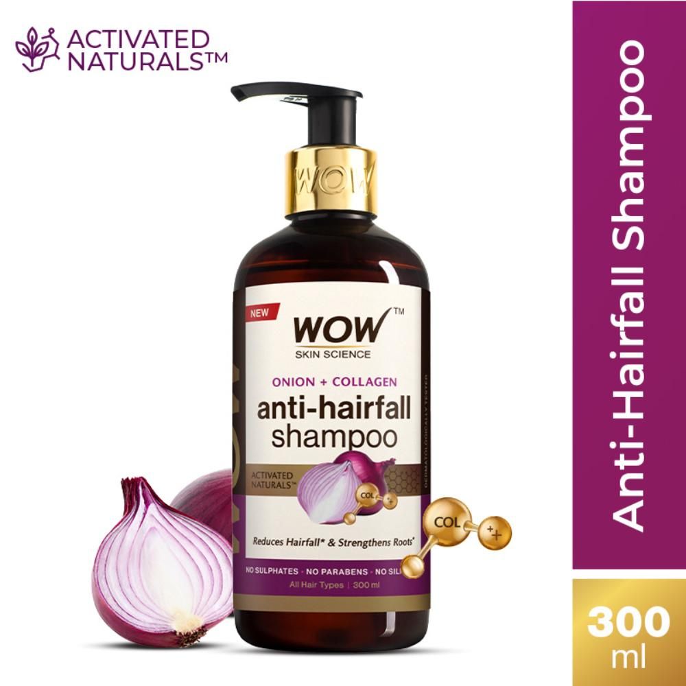 WOW Skin Science Onion & Collagen Anti-Hairfall Shampoo,Reduces Hairfall,New & Improved Formulation