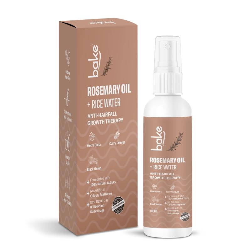 BAKE Rosemary Oil Hair Growth Serum Spray with Rice Water & Methi Dana For Hair Fall