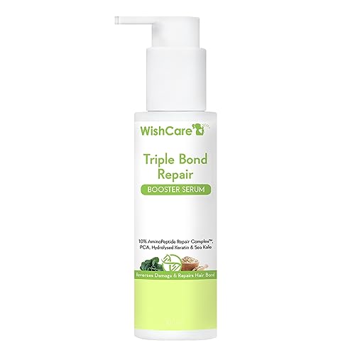 WishCare Triple Bond Repair Booster Hair Serum - 10% AminoPeptide Complex Repairs Damaged & Frizzy Hair