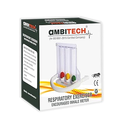 AmbiTech Respiratory 3 Ball Lung Exerciser, Spirometer