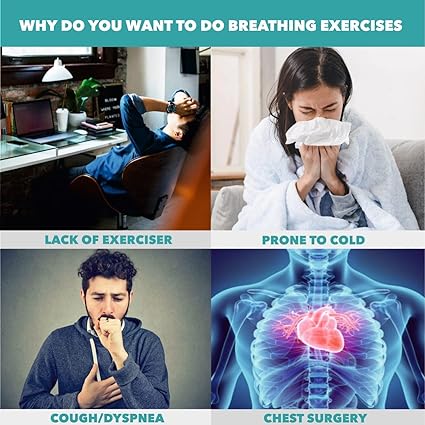 AmbiTech Respiratory 3 Ball Lung Exerciser, Spirometer