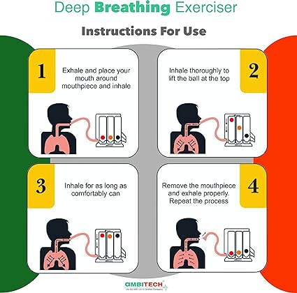 AmbiTech Respiratory 3 Ball Lung Exerciser, Spirometer