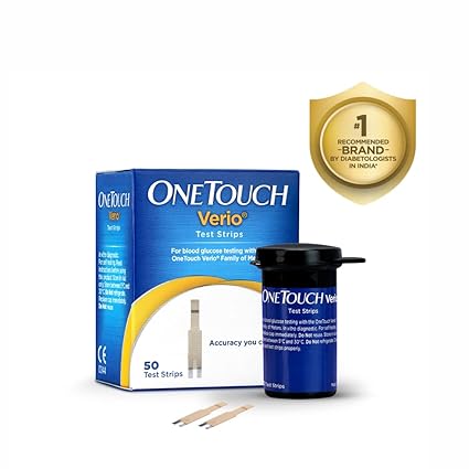 OneTouch Verio Test Strips Blood Sugar Test Machine Testing Strips, Pack of 50