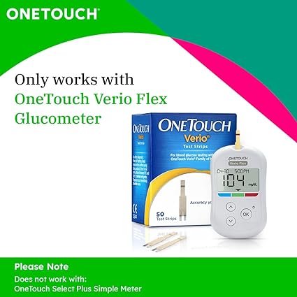 OneTouch Verio Test Strips Blood Sugar Test Machine Testing Strips, Pack of 50