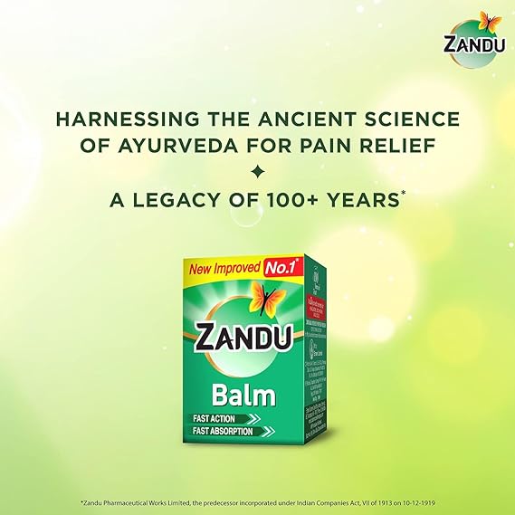 Zandu Balm Ayurvedic balm for effective relief from Headache, Body Pain, Sprain and Cold, Pack of 3