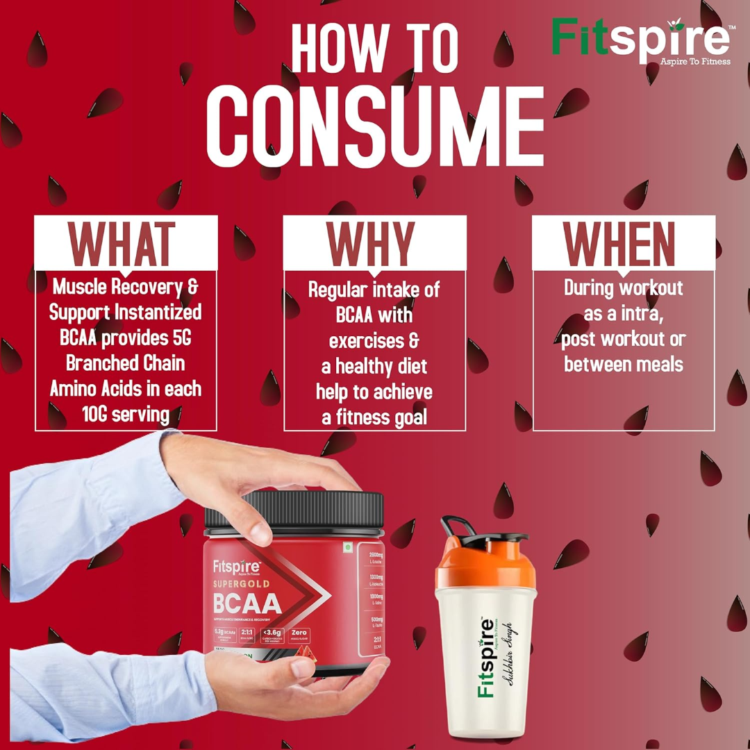 Fitspire Super Gold Bcaa 100% Powerful Intra Workout Watermelon