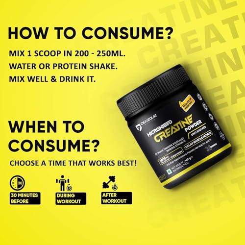 Denzour Nutrition Micronized Creatine Powder For Strength & Energy - Unflavoured