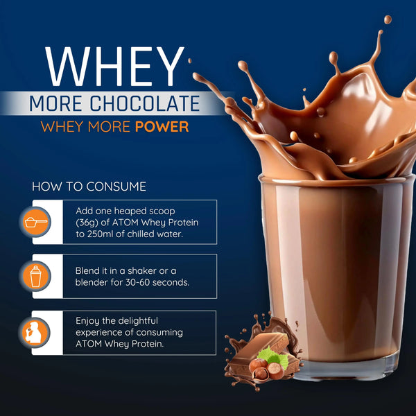 AS-IT-IS ATOM Whey Protein | Isolate & Concentrate Blend | 27g Protein per 36g Scoop | Digestive Enzymes | Muscle Growth | Choco Hazel Fusion