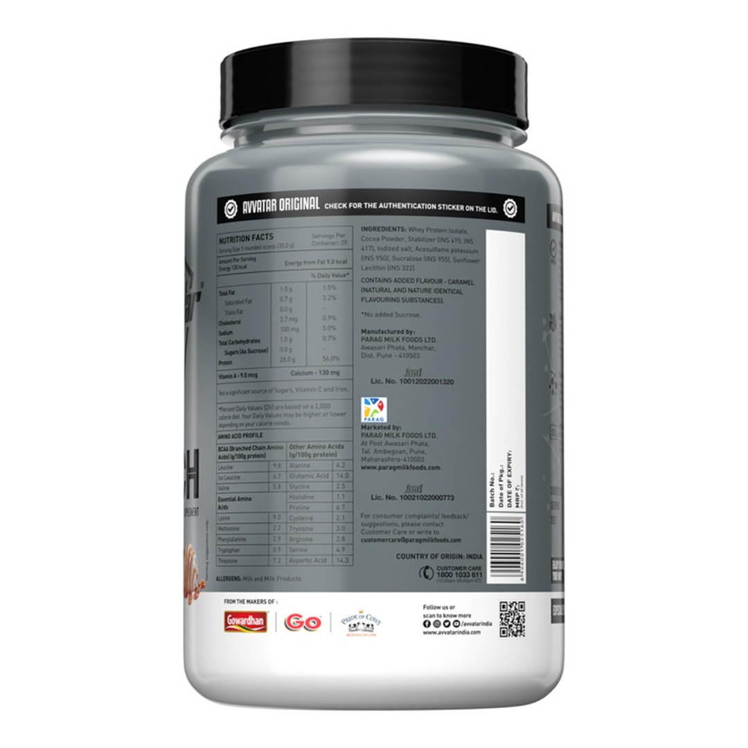 Avvatar Isorich Whey Protein Isolate, Caramel Cream Flavour
