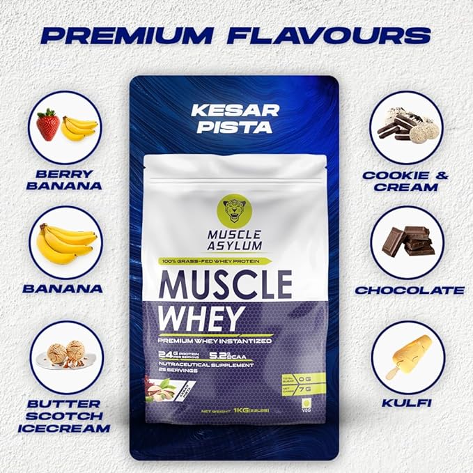Muscle Asylum Premium Whey Protein Blend, Kulfi
