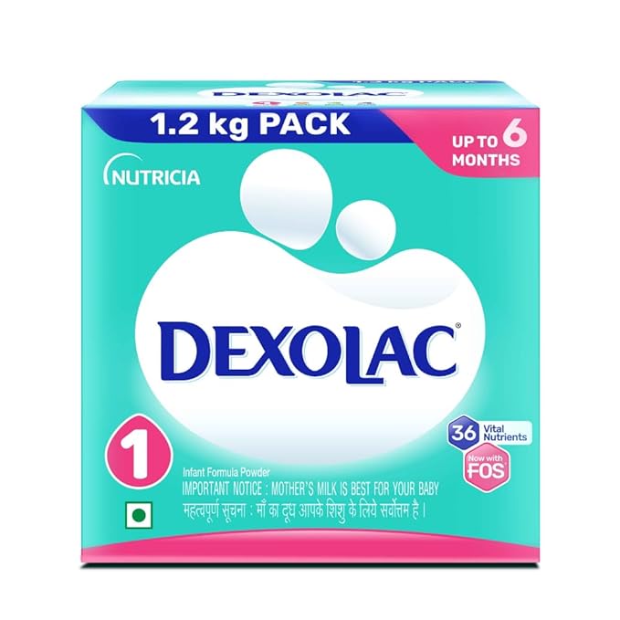 Dexolac Infant Formula Milk Powder for Babies - Stage 1 (Upto 6 Months) - with FOS and 36 Vital Nutrients
