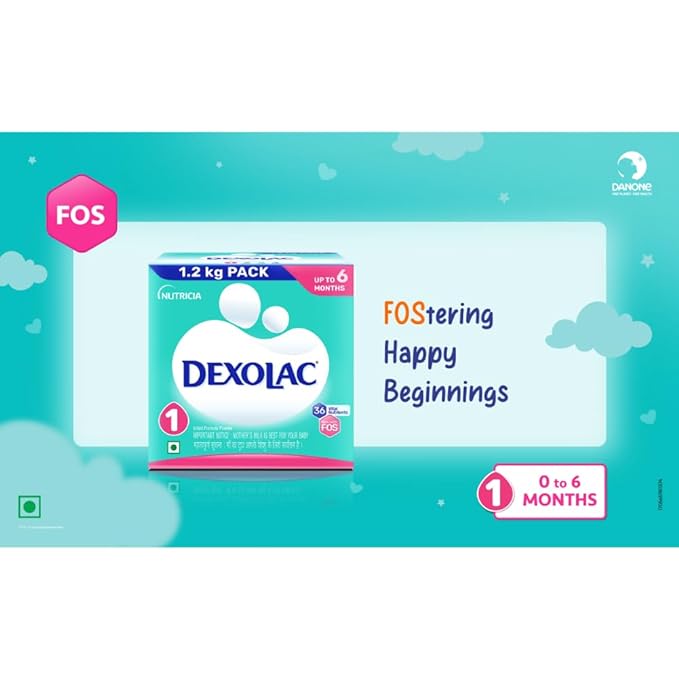 Dexolac Infant Formula Milk Powder for Babies - Stage 1 (Upto 6 Months) - with FOS and 36 Vital Nutrients