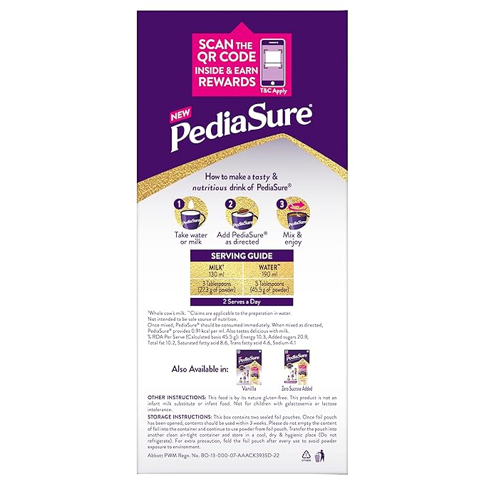 Pediasure Nutritional Drink Powder Chocolate, Scientifically Designed Nutrition for Supporting Kids Growth