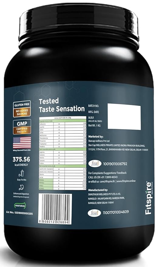 Fitspire Fit Super Whey Protein, 35g Protein, 7.8g BCAA, Free Shaker, Gourmet Coffee