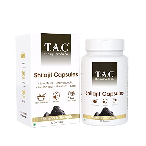 TAC - The Ayurveda Co. Shilajit Capsules for Men With Power of Natural Shilajit & Ashwagandha, Helps Boost Immunity