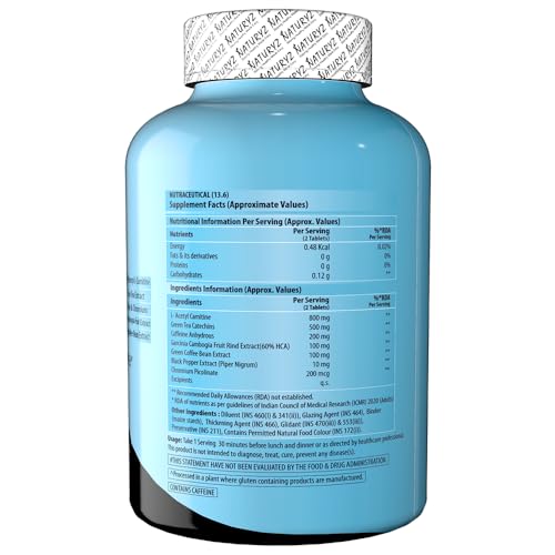 Naturyz LEAN CUTZ Thermogenic Fat Burner with Acetyl L Carnitine, Green tea Extract, Garcinia Cambogia, Green Coffee Bean Extract