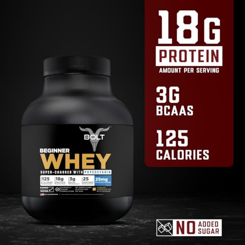 Bolt Nutrition Beginner Whey Protein Powder, 18g Protein, 3g BCAA Per Serving , 25 Servings,  Hazelnut Chocolate