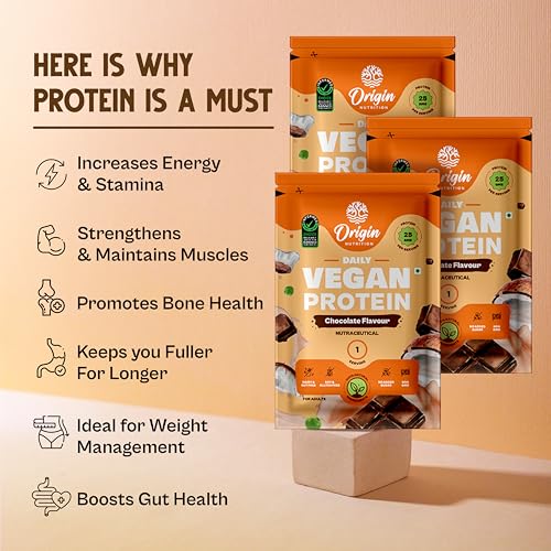 Origin Nutrition Plant Protein Chocolate Trial Pack, 25g of Protein per sachet,  3 Sachet