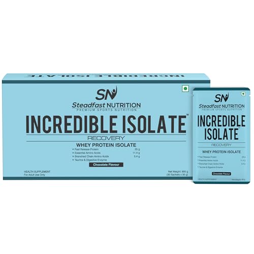 Steadfast Nutrition Incredible Isolate Whey Isolate Protein,25g Protein, 30 Sachets, Chocolate