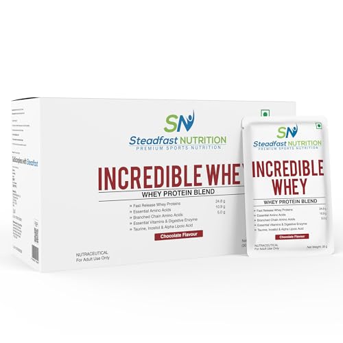 Steadfast Nutrition Incredible Whey Protein, Chocolate, Pack of 30 Sachets