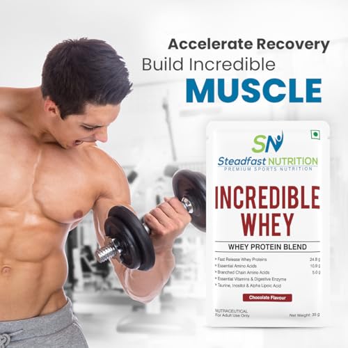 Steadfast Nutrition Incredible Whey Protein, Chocolate, Pack of 30 Sachets