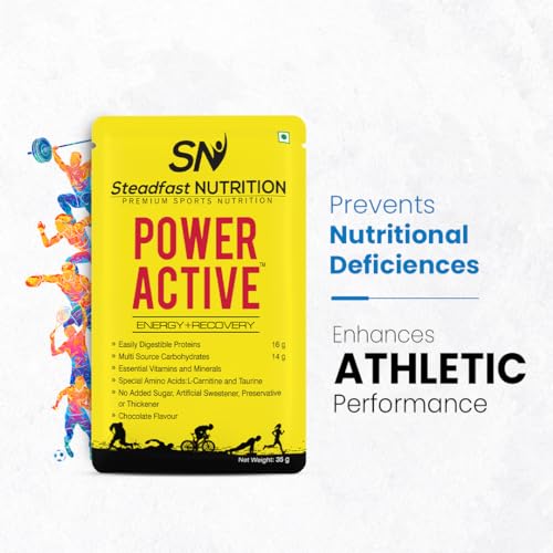 Steadfast Nutrition Power Active Whey Protein Concentrate  35g per Sachet, Chocolate Flavour, Pack of 6 Sachets