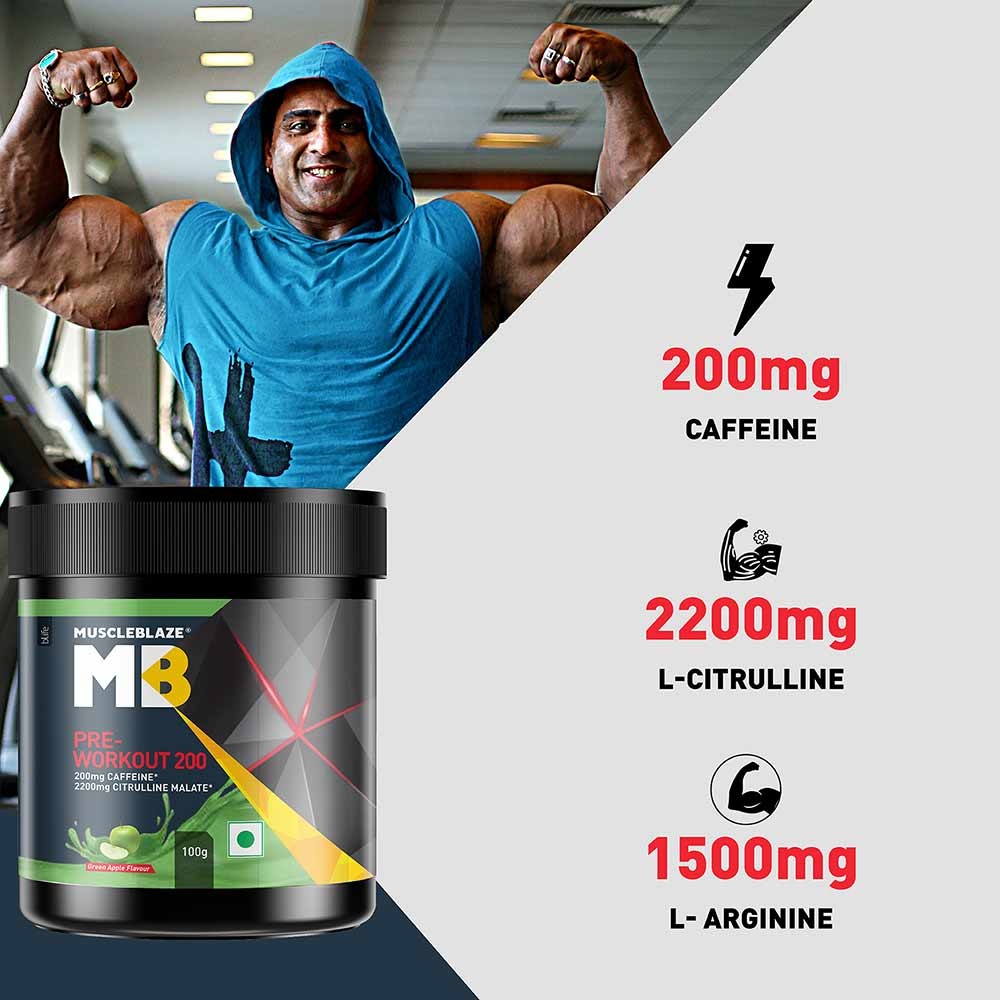 Muscle Blaze Pre Workout 200 (Green Apple)