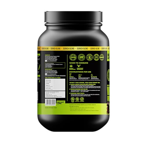 BeastLife Whey Protein Powder With Ultrasorb Tech 24G Protein For Men & Women Rich Double Chocolate