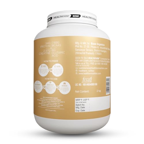 Healthfarm Nitra Whey Protein, 34g Protein Per Serving & 3g Added Creatine, Gourmet Coffee