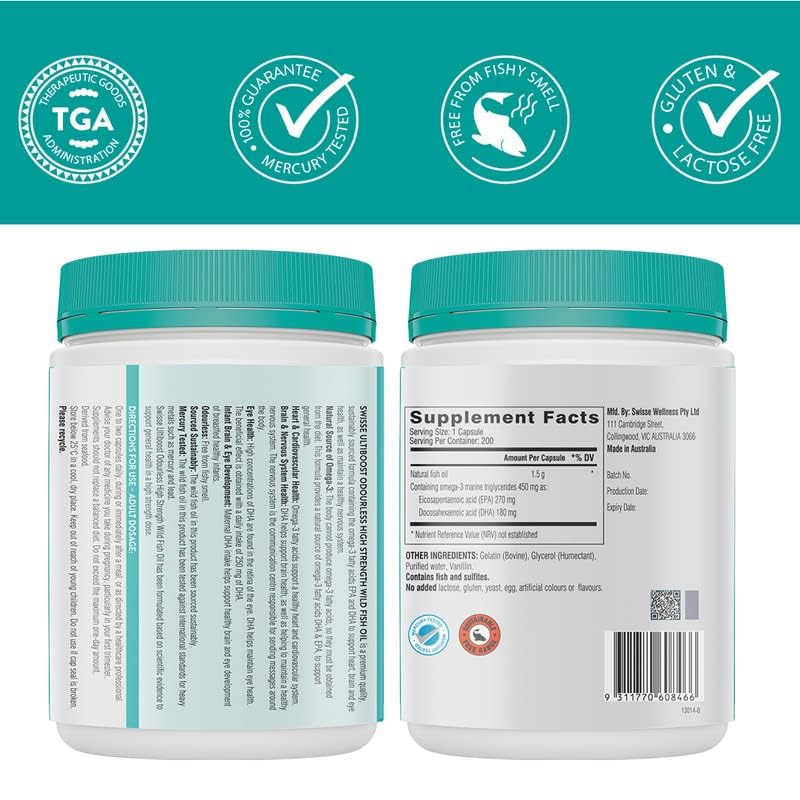 Swisse Ultiboost Odourless High Strength Wild Fish Oil
