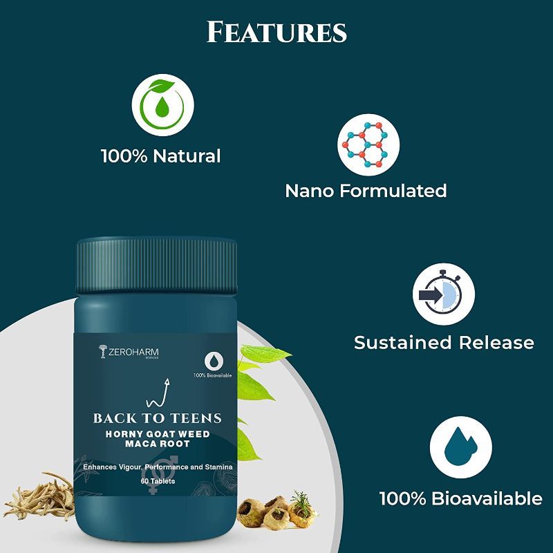 Zeroharm Back To Teen - Improves Mood, Boost Energy, Stamina, Vitality & Vigor