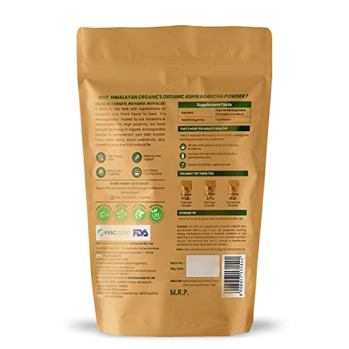 Himalayan Organics Certified Organic Ashwagandha Powder