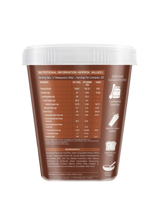Muscleblaze Protein Peanut Butter Crunchy , Dark Chocolate Flavour