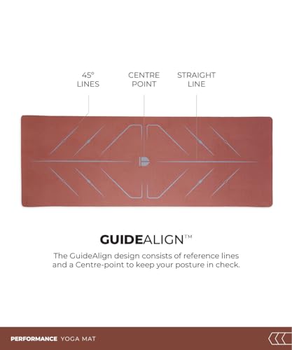 TEGO CORE Yoga Mat with Guide Align - Extra Large, Extra 8mm thick, Comes with Yoga Mat Holder Bag 72x26 Inch