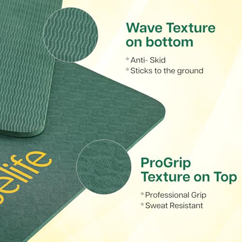 Wiselife Tru Alignment Yoga Mat + Sleek Yoga Strap For Men And Women