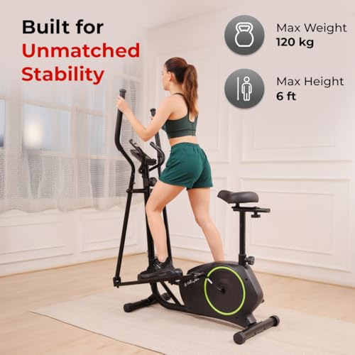 Cult.Sport smartcross Bern Elliptical Cross Trainer | Adjustable Seat | Max Weight: 120kg for Home Gym Fitness with 6 Months Warranty