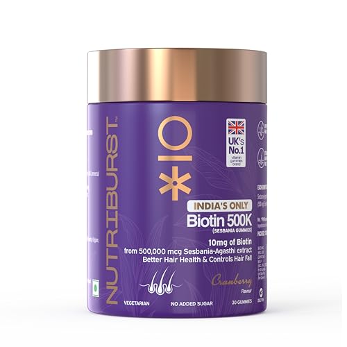 Nutriburst 10Mg Biotin 500K Hair Gummies For Stronge