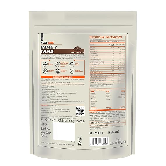 Fuel One Whey Protein Max Pouch Pack,Chocolate