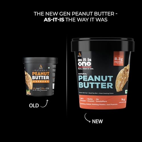 Asitis Nutrition Peanut Butter Natural & Unsweetened With High Protein - Crunchy