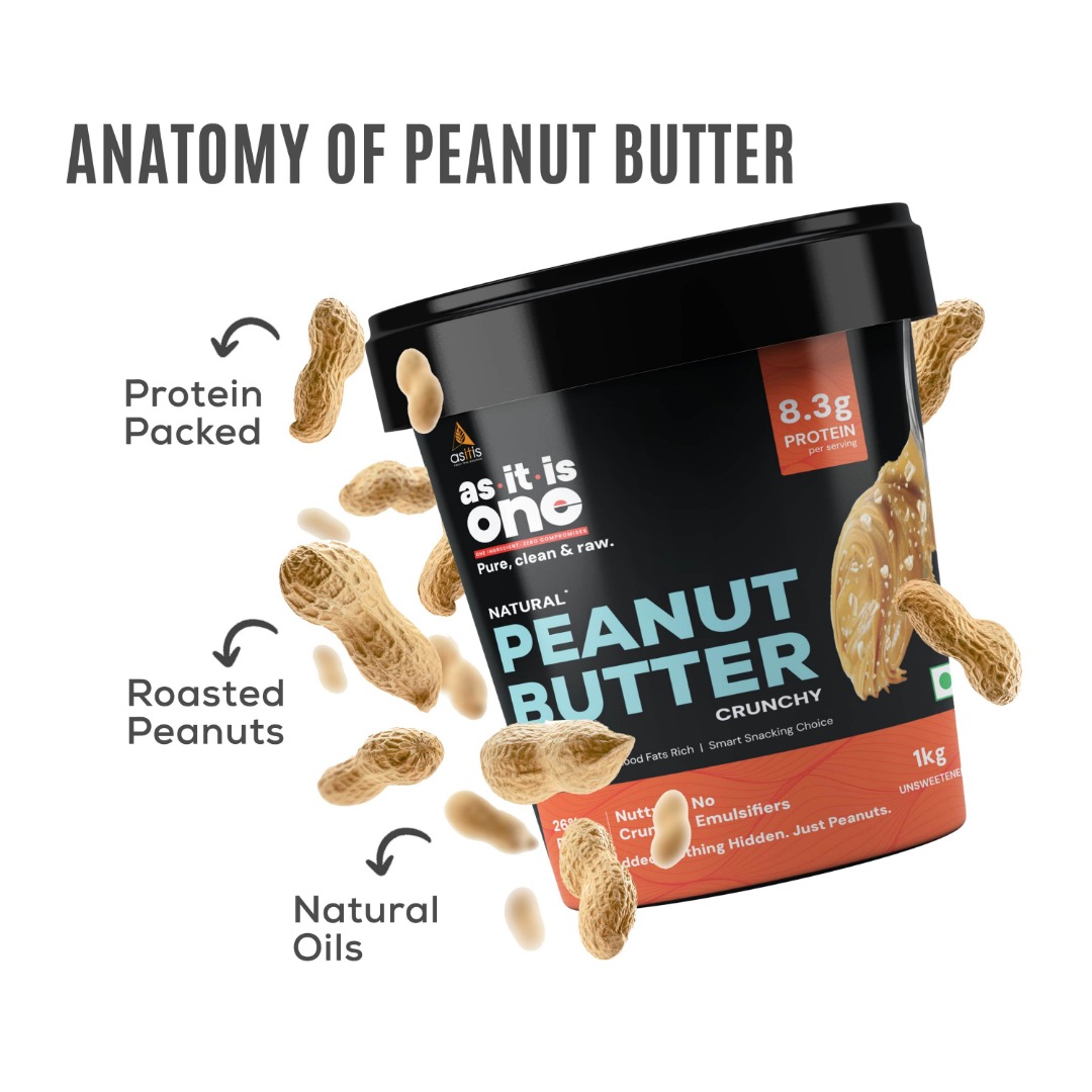 Asitis Nutrition Peanut Butter Natural & Unsweetened With High Protein - Creamy