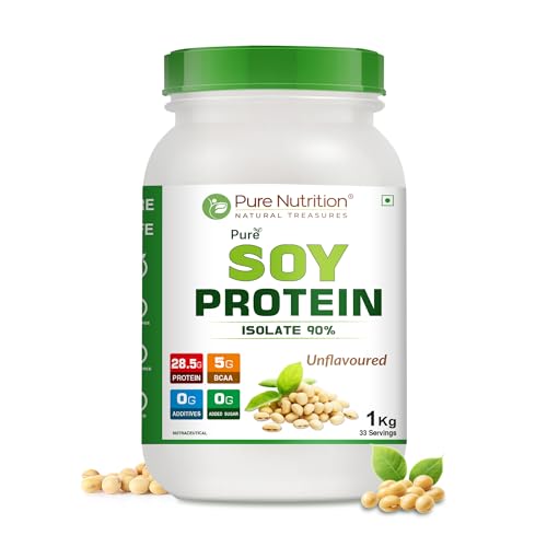 Pure Nutrition Soy Protein Powder | 100% Pure - 1Kg- Pure Nutrition Soy Protein Powder | 100% Pure - 1Kg-