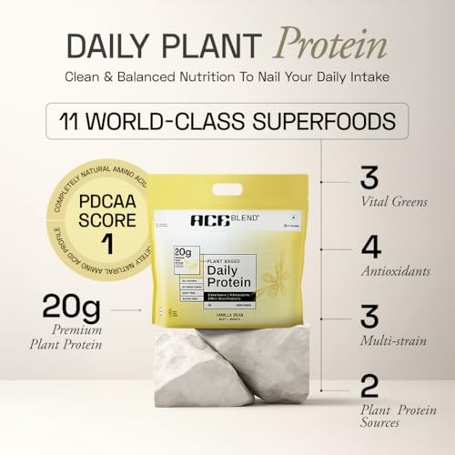 Ace Blend DAILY, 20G Complete Vegan Plant Protein Powder & Superfoods -  Vanilla
