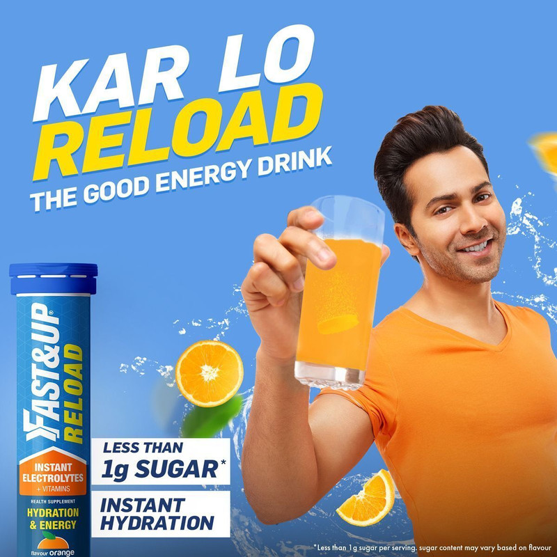 Fast & Up Reload Electrolyte Energy And Hydration Drink -Pack Of 20 Effervescent Tablets - Berry Flavour