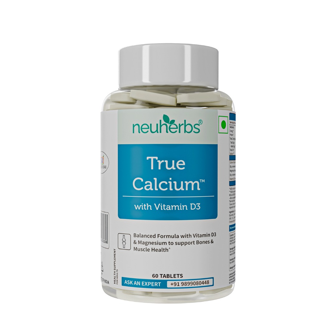 Neuherbs True Calcium | Vitamin D3 & Magnesium | Bon