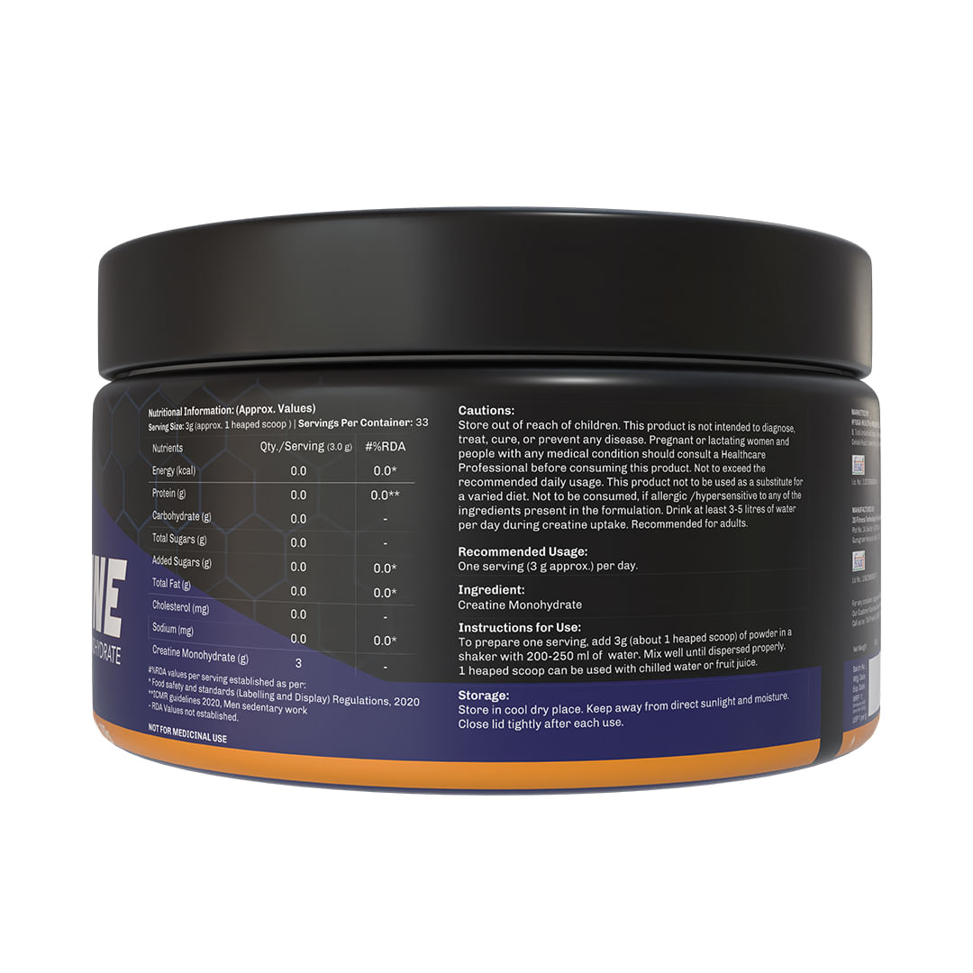 Hyuga Micronized Creatine Monohydrate 100g - 33 Servings - Unflavored