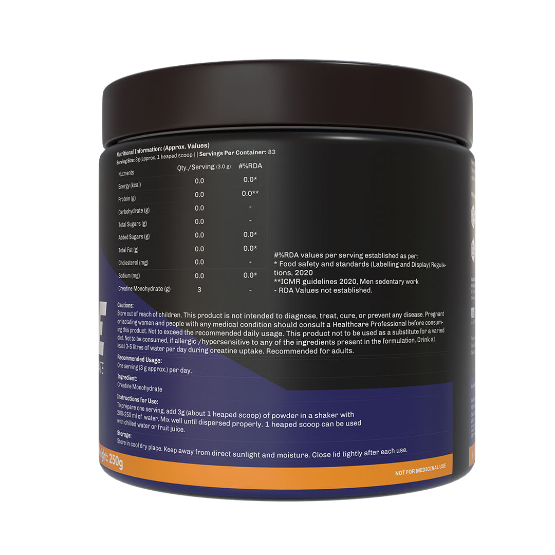 Hyuga Micronized Creatine Monohydrate 250g - 83 Servings - Unflavored