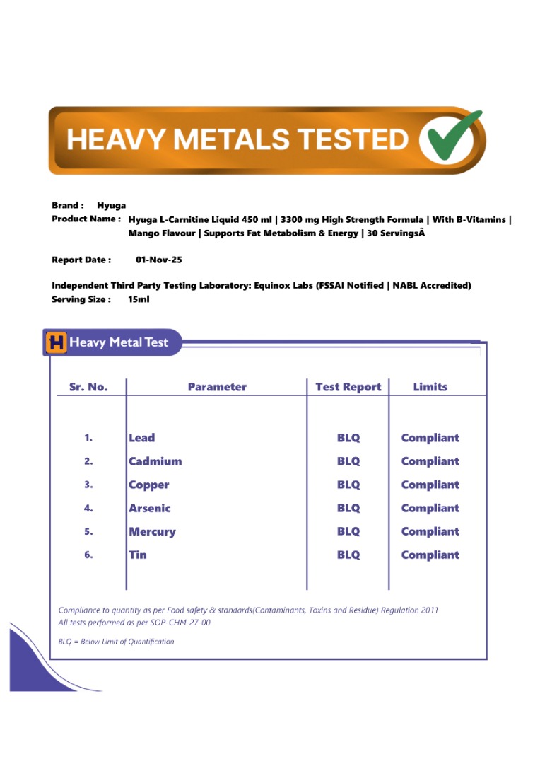 Hyuga L - Carnitine Liquid 450 ml - 3300 mg High Strength Formula 30 Servings