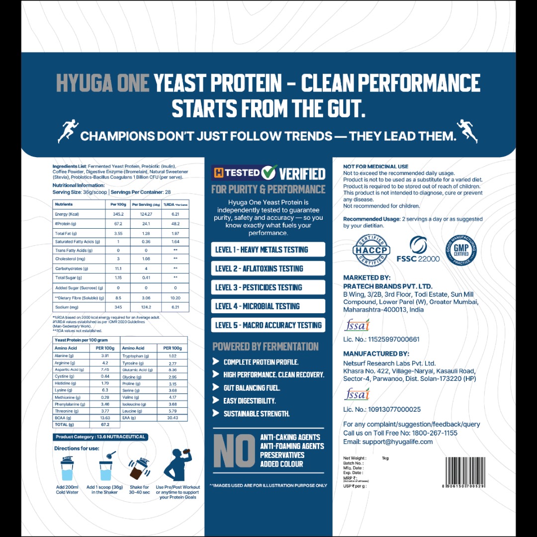 Hyuga One Fermented Yeast Protein ,Mocha Coffee,1 Kg