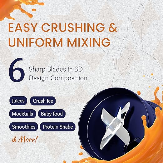 Goodscity 400ml Blender For Smoothie And Juices Portable Hand Blender