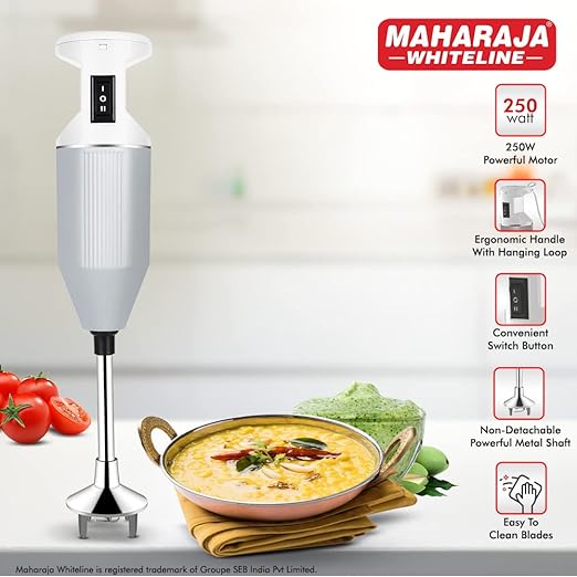 Maharaja 250W Whiteline Plastic Torsio Plus Hand Blender With 3 Blades